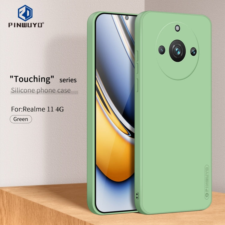 For Realme 11 4G PINWUYO Sense Series Liquid Silicone TPU Phone Case(Green) - Realme Cases by PINWUYO | Online Shopping UK | buy2fix