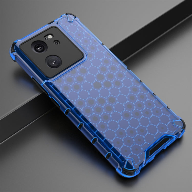 For Xiaomi 13T Shockproof Honeycomb Phone Case(Blue) - Xiaomi Cases by buy2fix | Online Shopping UK | buy2fix