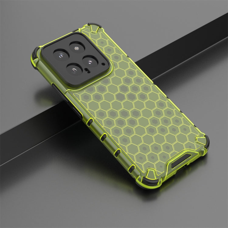 For Xiaomi 14 Shockproof Honeycomb Phone Case(Green) - 14 Cases by buy2fix | Online Shopping UK | buy2fix