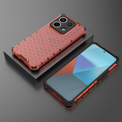 For Xiaomi Poco X6 Shockproof Honeycomb Phone Case(Red) - Xiaomi Cases by buy2fix | Online Shopping UK | buy2fix