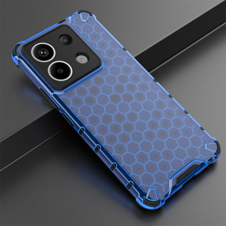 For Xiaomi Poco X6 Shockproof Honeycomb Phone Case(Blue) - Xiaomi Cases by buy2fix | Online Shopping UK | buy2fix