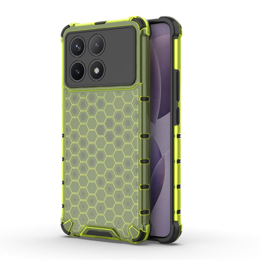 For Xiaomi Poco X6 Pro Shockproof Honeycomb Phone Case(Green) - Xiaomi Cases by buy2fix | Online Shopping UK | buy2fix