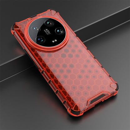 For Xiaomi 14 Ultra Shockproof Honeycomb Phone Case(Red) - 14 Ultra Cases by buy2fix | Online Shopping UK | buy2fix