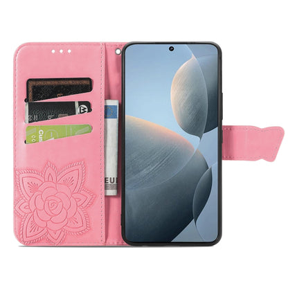 For Xiaomi Redmi K70E Butterfly Love Flower Embossed Leather Phone Case(Pink) - K70E Cases by buy2fix | Online Shopping UK | buy2fix