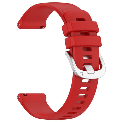 For Garmin VivoMove Trend Liquid Glossy Silver Buckle Silicone Watch Band(Red) - Watch Bands by buy2fix | Online Shopping UK | buy2fix