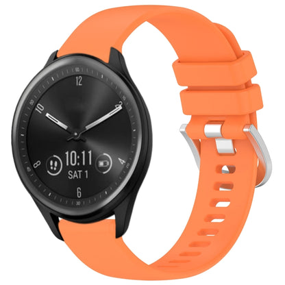 For Garmin Vivomove Sport Liquid Glossy Silver Buckle Silicone Watch Band(Orange) - Watch Bands by buy2fix | Online Shopping UK | buy2fix