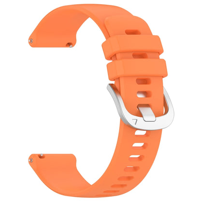 For Garmin Venu 2 Plus Liquid Glossy Silver Buckle Silicone Watch Band(Orange) - Watch Bands by buy2fix | Online Shopping UK | buy2fix