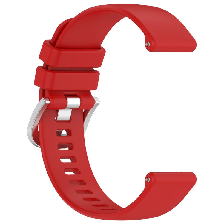 For Garmin Venu / Venu SQ Liquid Glossy Silver Buckle Silicone Watch Band(Red) - Watch Bands by buy2fix | Online Shopping UK | buy2fix