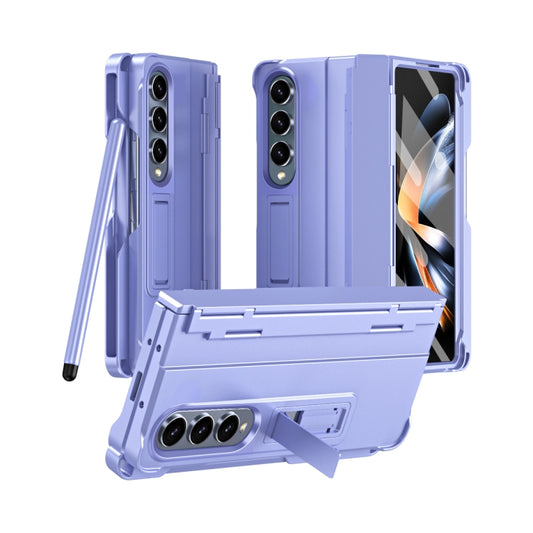 For Samsung Galaxy Z Fold3 5G Diamond Case-film Integral Hinge Shockproof Phone Case with Pen(Purple) - Galaxy Phone Cases by buy2fix | Online Shopping UK | buy2fix