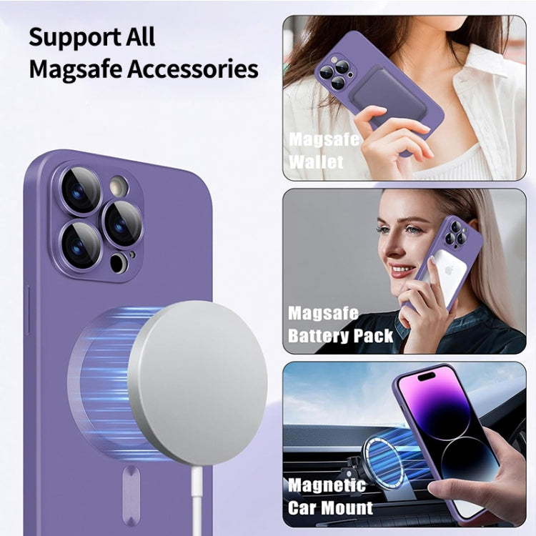 For iPhone 14 Plus ENKAY MagSafe Matte TPU Phone Case with Lens Film(Purple) - iPhone 14 Plus Cases by ENKAY | Online Shopping UK | buy2fix