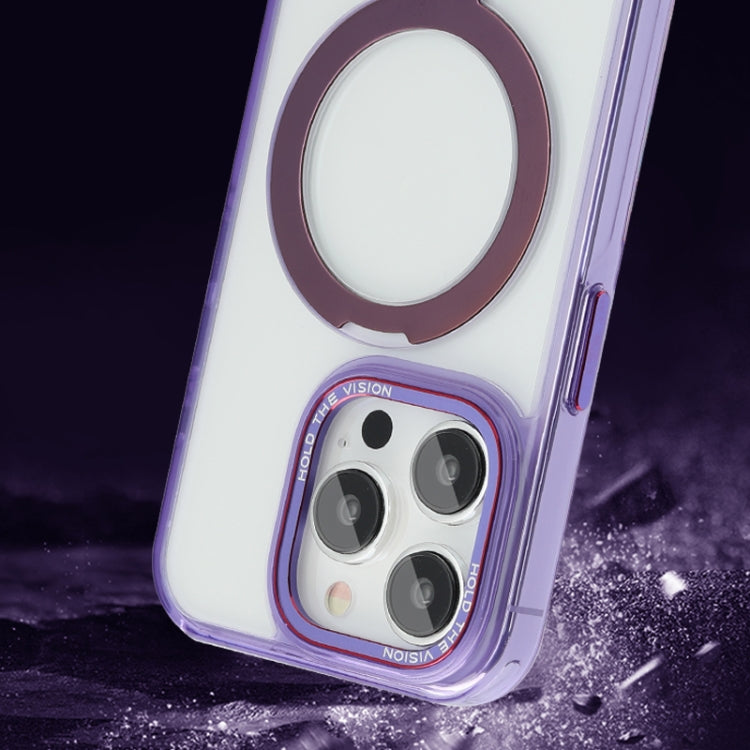 For iPhone 12 Starlink Stand Clear Magsafe Phone Case(Purple) - iPhone 12 / 12 Pro Cases by buy2fix | Online Shopping UK | buy2fix