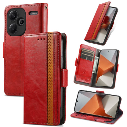 For Xiaomi Redmi Note 13 Pro+ CaseNeo Splicing Dual Magnetic Buckle Leather Phone Case(Red) - Note 13 Pro+ Cases by buy2fix | Online Shopping UK | buy2fix