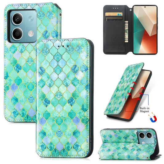 For Xiaomi Redmi Note 13 5G CaseNeo Colorful Magnetic Leather Phone Case(Emeralds) - Note 13 Cases by buy2fix | Online Shopping UK | buy2fix
