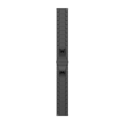 For Garmin Forerunner 265S One Bead Butterfly Buckle Stainless Steel Metal Watch Band(Black) - Watch Bands by buy2fix | Online Shopping UK | buy2fix