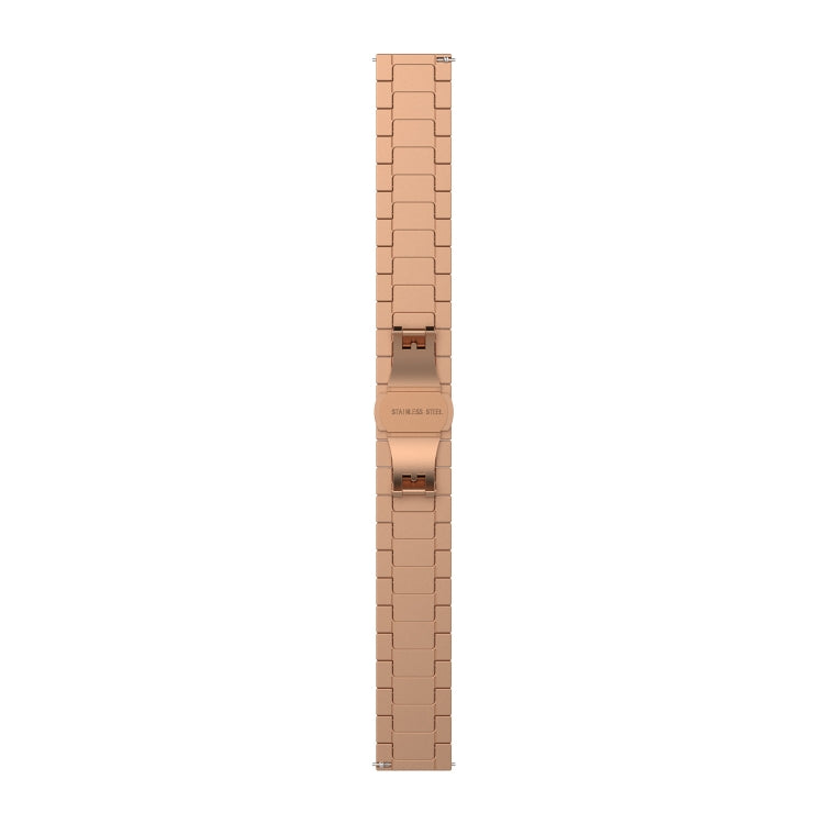 For Garmin Forerunner 265S One Bead Butterfly Buckle Stainless Steel Metal Watch Band(Rose Gold) - Watch Bands by buy2fix | Online Shopping UK | buy2fix