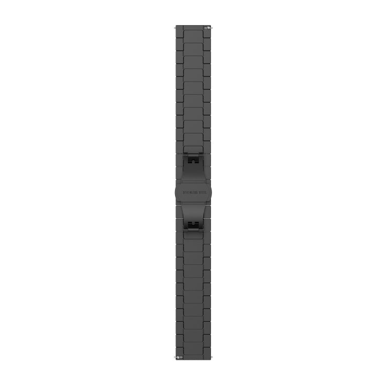 For Garmin Vivoactive 4S One Bead Butterfly Buckle Stainless Steel Metal Watch Band(Black) - Watch Bands by buy2fix | Online Shopping UK | buy2fix