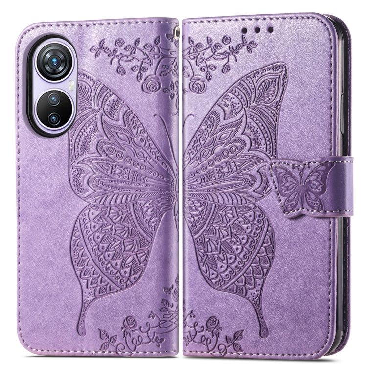 For Blackview A200 Pro Butterfly Love Flower Embossed Leather Phone Case(Lavender) - More Brand by buy2fix | Online Shopping UK | buy2fix