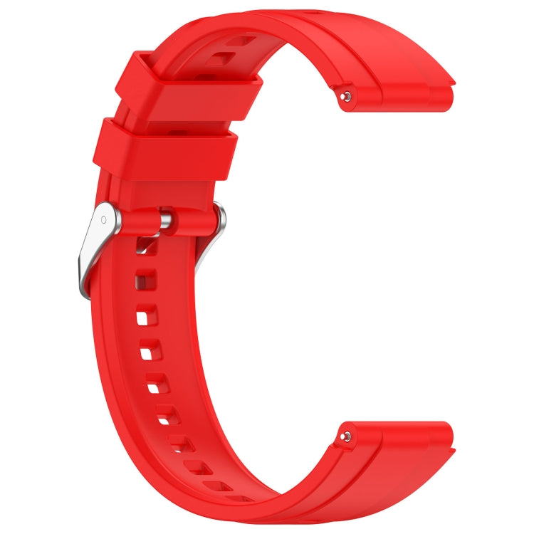 For Huawei Watch GT4 46mm Official Steps Style Silver Buckle Silicone Watch Band(Red) - Watch Bands by buy2fix | Online Shopping UK | buy2fix