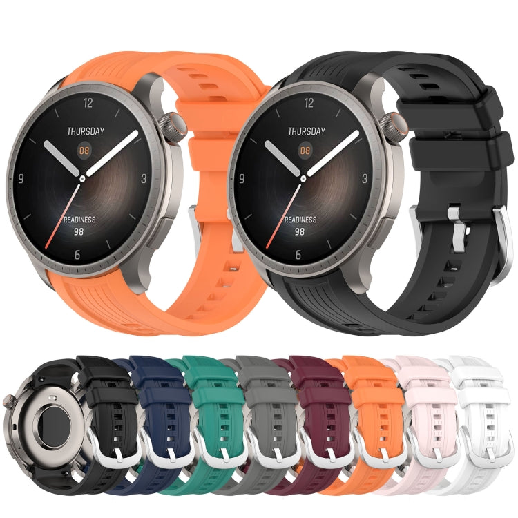 For Amazfit Balance A2286 Vertical Texture Silicone Watch Band(Black) - Watch Bands by buy2fix | Online Shopping UK | buy2fix