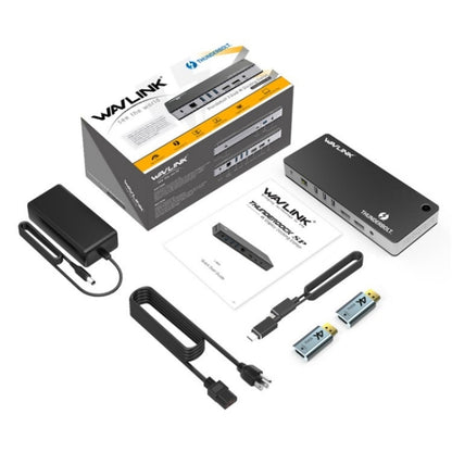 WAVLINK UTD21H 11 in 1 4K Dual DisplayPort Hub Converter Thunderbolt 3 Docking Station, Plug:US Plug - USB HUB by WAVLINK | Online Shopping UK | buy2fix