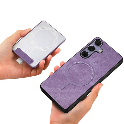 For Samsung Galaxy S25 Ultra 5G Retro Splitable Magnetic Card Bag Leather Phone Case(Purple) - Galaxy Phone Cases by buy2fix | Online Shopping UK | buy2fix