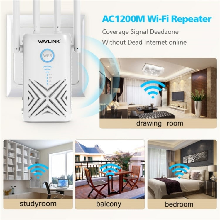 WAVLINK WN579X3 With 5dBi Antennas AC1200 Wireless Router 2.4G / 5G Dual Band WiFi Repeater, Plug:UK Plug - Wireless Routers by WAVLINK | Online Shopping UK | buy2fix