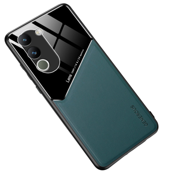 For vivo Y200 Global All-inclusive Leather Organic Glass Phone Case(Green) - vivo Cases by buy2fix | Online Shopping UK | buy2fix