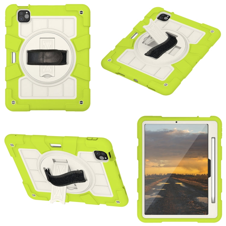 For iPad Pro 11 2024 Silicone Hybrid PC Shockproof Tablet Case with Shoulder Strap(Love Birds Green) - iPad Pro 11 2024 Cases by buy2fix | Online Shopping UK | buy2fix