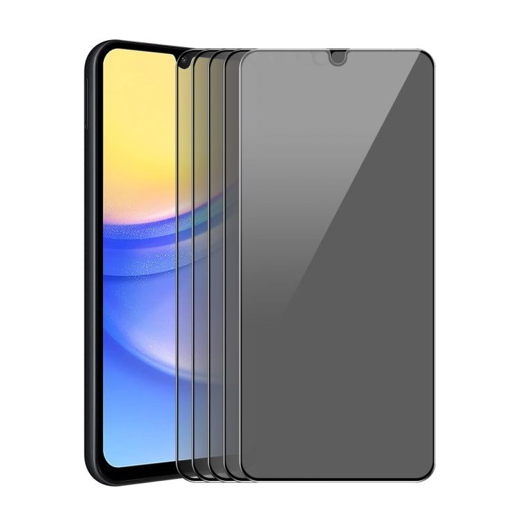 For Samsung Galaxy A15 4G / 5G 5pcs ENKAY Hat-Prince 28 Degree Anti-peeping Privacy Tempered Glass Film - Galaxy Tempered Glass by ENKAY | Online Shopping UK | buy2fix