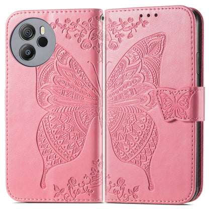 For Blackview Shark 8 Butterfly Love Flower Embossed Leather Phone Case(Pink) - More Brand by buy2fix | Online Shopping UK | buy2fix