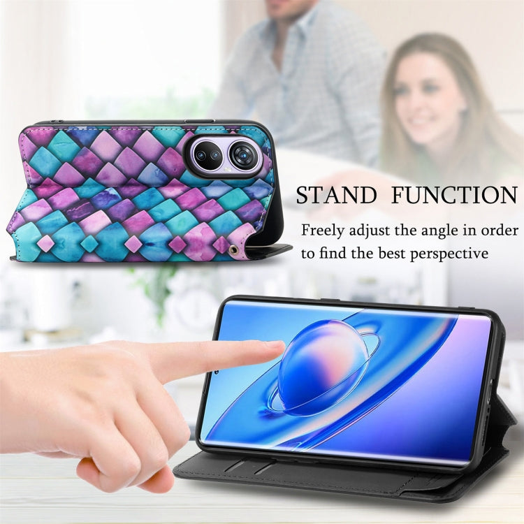 For Blackview A200 Pro CaseNeo Colorful Magnetic Leather Phone Case(Rhombus Mandala) - More Brand by buy2fix | Online Shopping UK | buy2fix