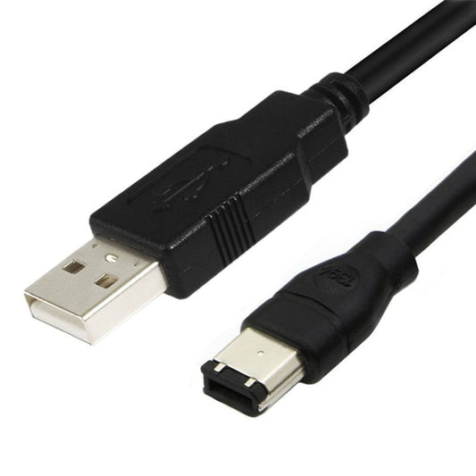 JUNSUNMAY Firewire IEEE 1394 6 Pin Male to USB 2.0 Male Adaptor Convertor Cable Cord, Length:1.8m - USB Cable by JUNSUNMAY | Online Shopping UK | buy2fix