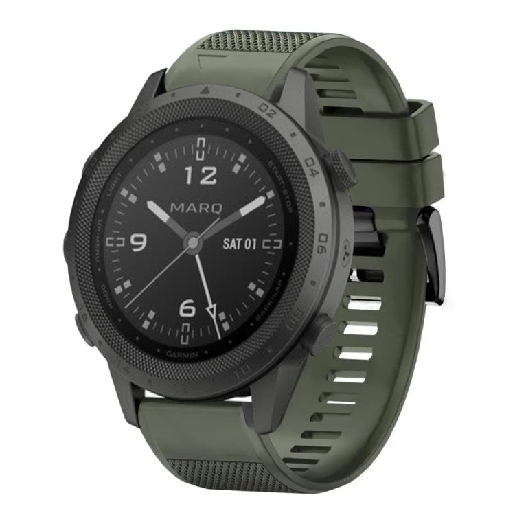 For Garmin MARQ Commander 22mm Quick Release Silicone Watch Band(Army Green) - Watch Bands by buy2fix | Online Shopping UK | buy2fix