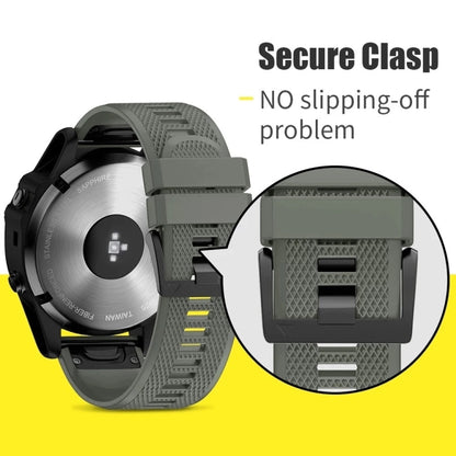 For Garmin Fenix 7 Solar 22mm Quick Release Silicone Watch Band(Yellow) - Watch Bands by buy2fix | Online Shopping UK | buy2fix