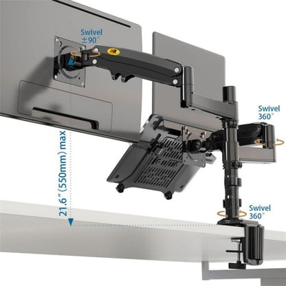 NORTH BAYOU NB H180 FP-2 Laptop Gas Spring Full Motion Dual Arm Clamp 22 - 32 inch LCD TV Monitor Desk Holder - Laptop Stand by buy2fix | Online Shopping UK | buy2fix