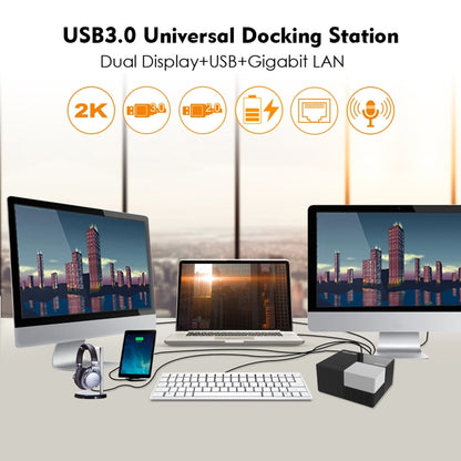 WAVLINK WL-UG39DK3 Fast Charging Gigabit Ethernet Dual Display Video Dock USB 3.0 Hub, Plug:EU Plug -  by WAVLINK | Online Shopping UK | buy2fix