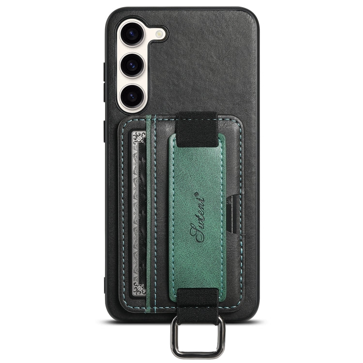 For Samsung Galaxy S24+  5G Suteni H13 Card Wallet Wrist Strap Holder PU Phone Case(Black) - Galaxy S24+ 5G Cases by Suteni | Online Shopping UK | buy2fix