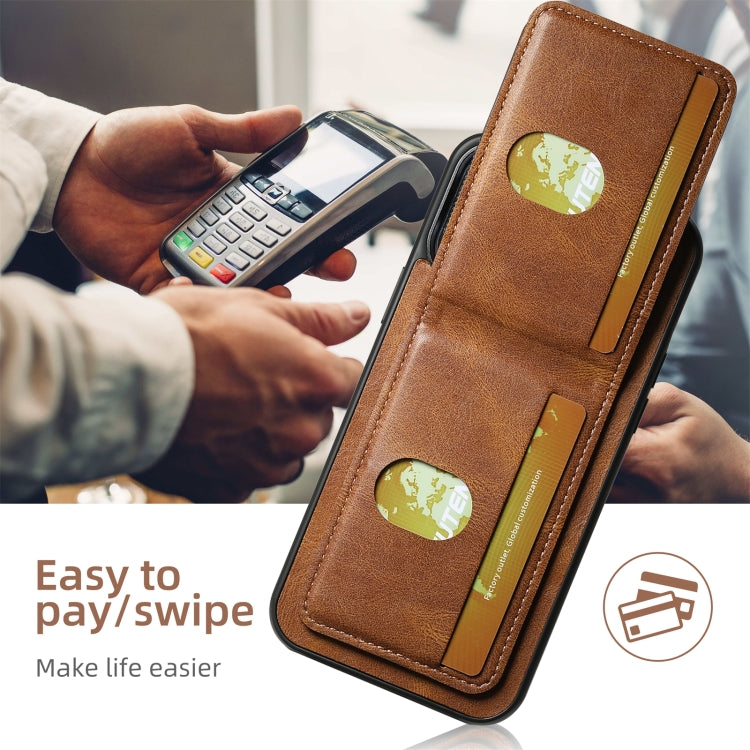 For iPhone 16 Plus Suteni H03 Oil Wax Leather Wallet Stand Back Phone Case(Brown) - iPhone 16 Plus Cases by Suteni | Online Shopping UK | buy2fix