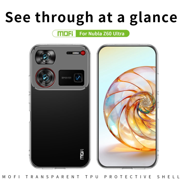 For Nubia Z60 Ultra MOFI Ming Series Transparent Ultra-thin TPU Phone Case(Transparent) - ZTE Cases by MOFI | Online Shopping UK | buy2fix