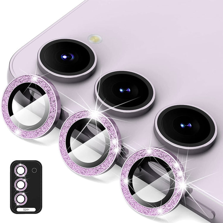 For Samsung Galaxy S24+ 5G ENKAY Hat-Prince 9H Rear Camera Lens Glitter Aluminium Alloy Tempered Glass Film(Purple) - Galaxy S24+ 5G Tempered Glass by ENKAY | Online Shopping UK | buy2fix