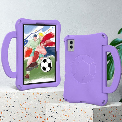 For Samsung Galaxy Tab S9 FE 11 X510 2023 Handle Football Shaped EVA Shockproof Tablet Case(Light Purple) - Galaxy Tab S9 FE by buy2fix | Online Shopping UK | buy2fix