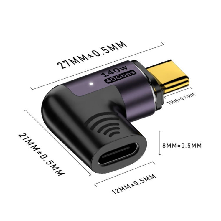 140W 5A USB 4.0 USB-C / Type-C to Type-C 40Gbps Data OTG Magnetic Adapter, Spec:L-shape Elbow - OTG Adapter by buy2fix | Online Shopping UK | buy2fix