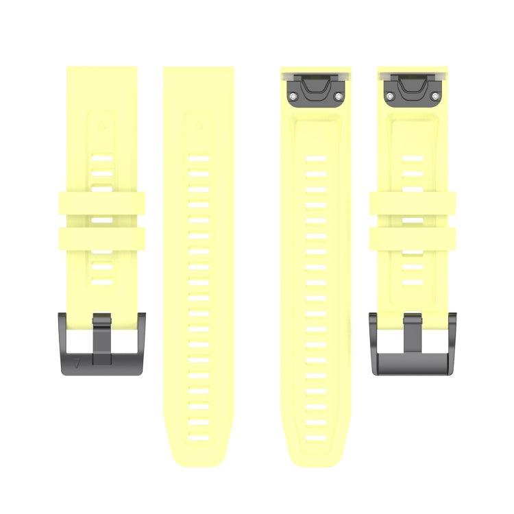 For Garmin Descent G1 / G1 Solar Solid Color Black Buckle Silicone Quick Release Watch Band(Yellow) - Watch Bands by buy2fix | Online Shopping UK | buy2fix