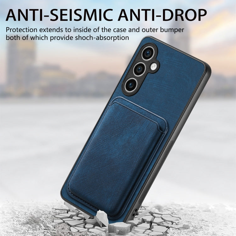 For Samsung Galaxy S23 FE 5G Retro Leather Card Bag Magnetic Phone Case(Blue) - Galaxy S23 FE 5G Cases by buy2fix | Online Shopping UK | buy2fix