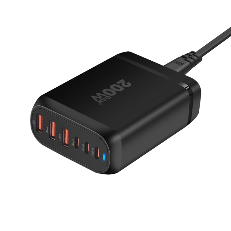 GaN PD100W Type-C x 3 + USB x 3 Multi Port Laptop Adapter, Plug Size:EU Plug - Universal Power Adapter by buy2fix | Online Shopping UK | buy2fix