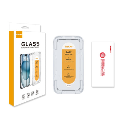 For iPhone 16 Plus ENKAY Easy Install High Alumina Silicon Full Glass Film - iPhone 16 Plus Tempered Glass by ENKAY | Online Shopping UK | buy2fix