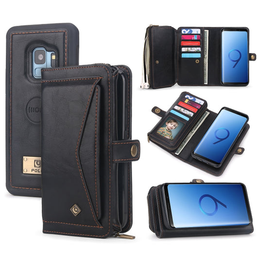 For Samsung Galaxy S9+ Multi-functional Zipper Wallet Leather Phone Case(Black) - Galaxy Phone Cases by buy2fix | Online Shopping UK | buy2fix