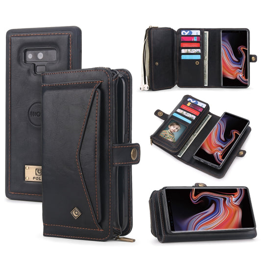 For Samsung Galaxy Note9 Multi-functional Zipper Wallet Leather Phone Case(Black) - Galaxy Phone Cases by buy2fix | Online Shopping UK | buy2fix