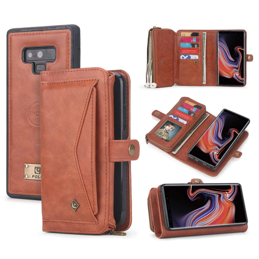 For Samsung Galaxy Note9 Multi-functional Zipper Wallet Leather Phone Case(Orange) - Galaxy Phone Cases by buy2fix | Online Shopping UK | buy2fix