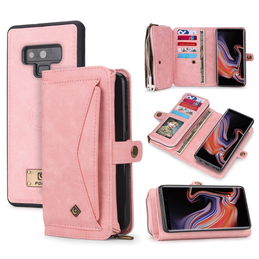 For Samsung Galaxy Note9 Multi-functional Zipper Wallet Leather Phone Case(Pink) - Galaxy Phone Cases by buy2fix | Online Shopping UK | buy2fix